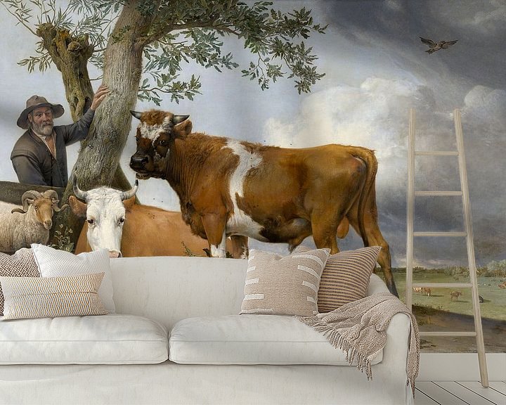 De Stier van Paulus Potter op canvas, behang, poster en meer